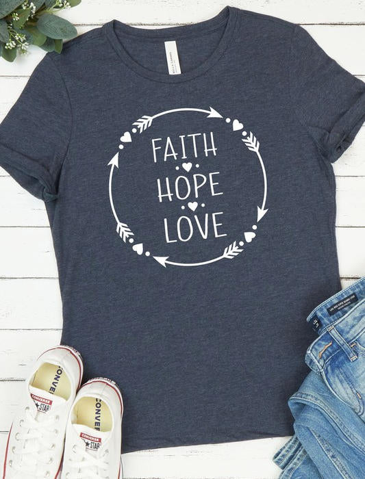 Faith Hope Love Circle Graphic Tee