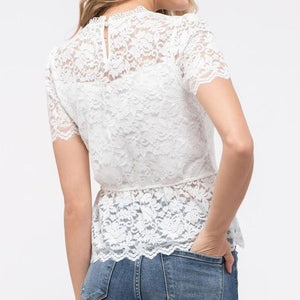 Floral Lace Woven Top