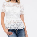Load image into Gallery viewer, Floral Lace Woven Top
