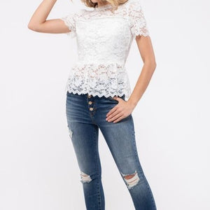 Floral Lace Woven Top