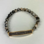 Load image into Gallery viewer, Stone Ball Stretch Bracelet-Grateful/Thankful/Blessed
