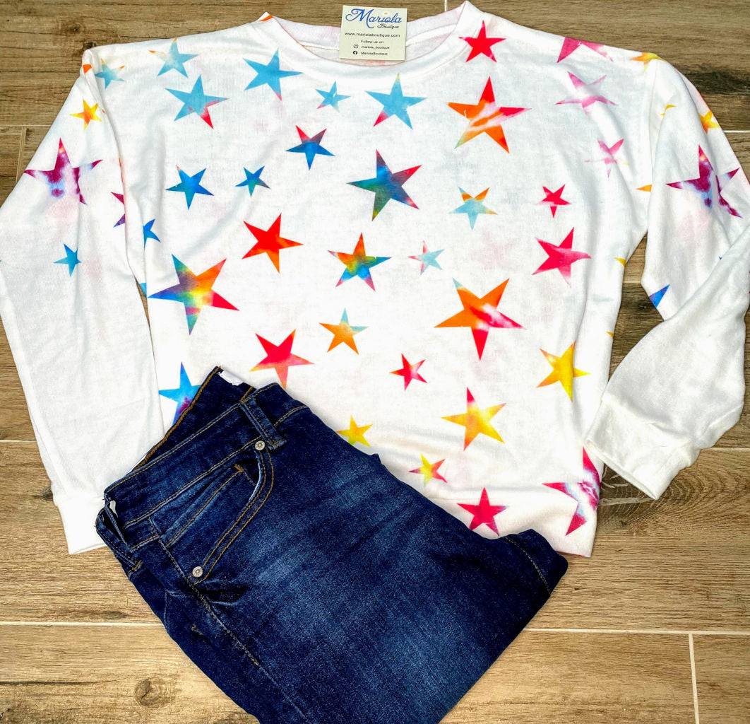 Multicolor Stars Lightweight Sweater